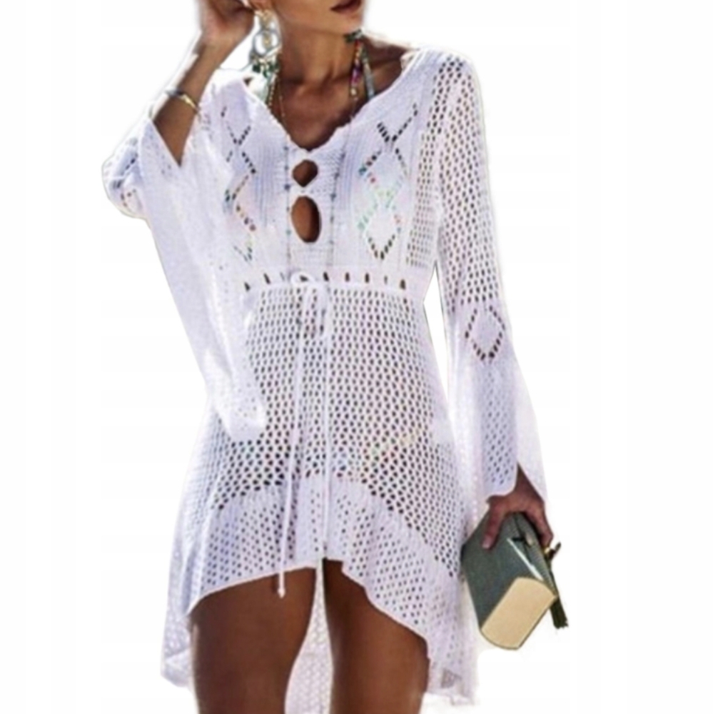 Swimwear Coverup M L Crochet Swim suit  Vacay Outfit Swimming Suit Cover Up - Picture 8 of 11